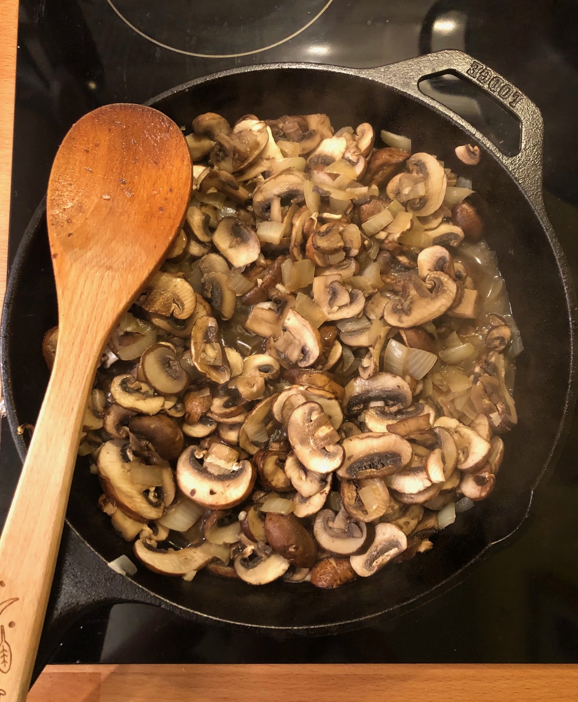 Stovetop cooking mushrooms